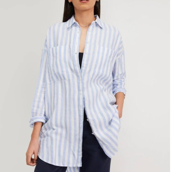 Everlane Linen Way Long Shirt - Picture 1 of 2